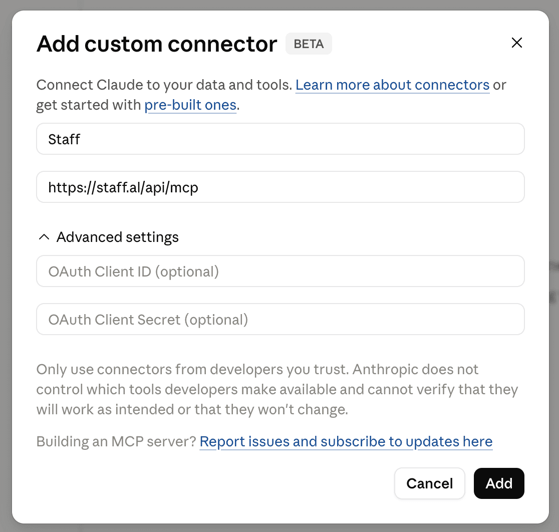 Vendos URL-në e serverit